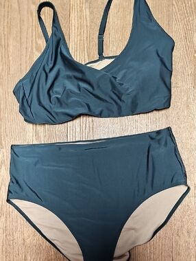 Old Navy Dark Green Bralette Bikini Set